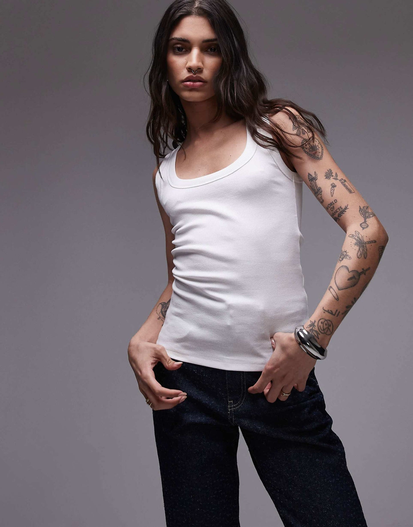 Rib Scoop Neck Vest