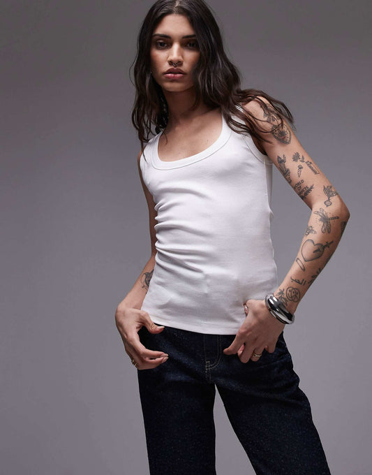 Rib Scoop Neck Vest