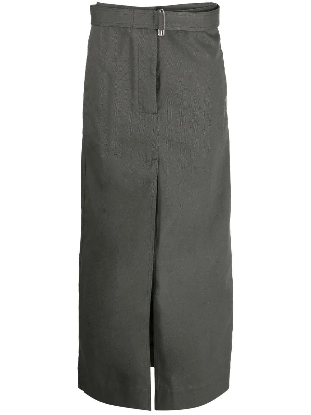 Belted Cotton Straight Skirt