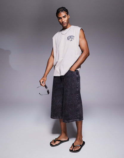 Oversized Tank With Western Graphic