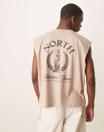 Boxy Oversized Tank With Front And Back Print