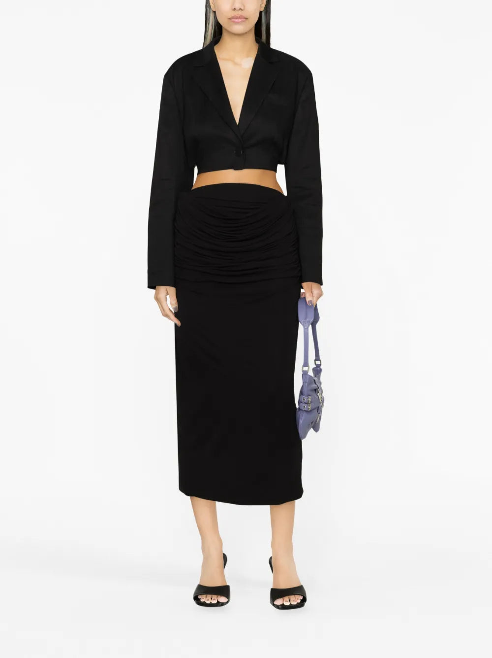 Draped Midi Straight Skirt