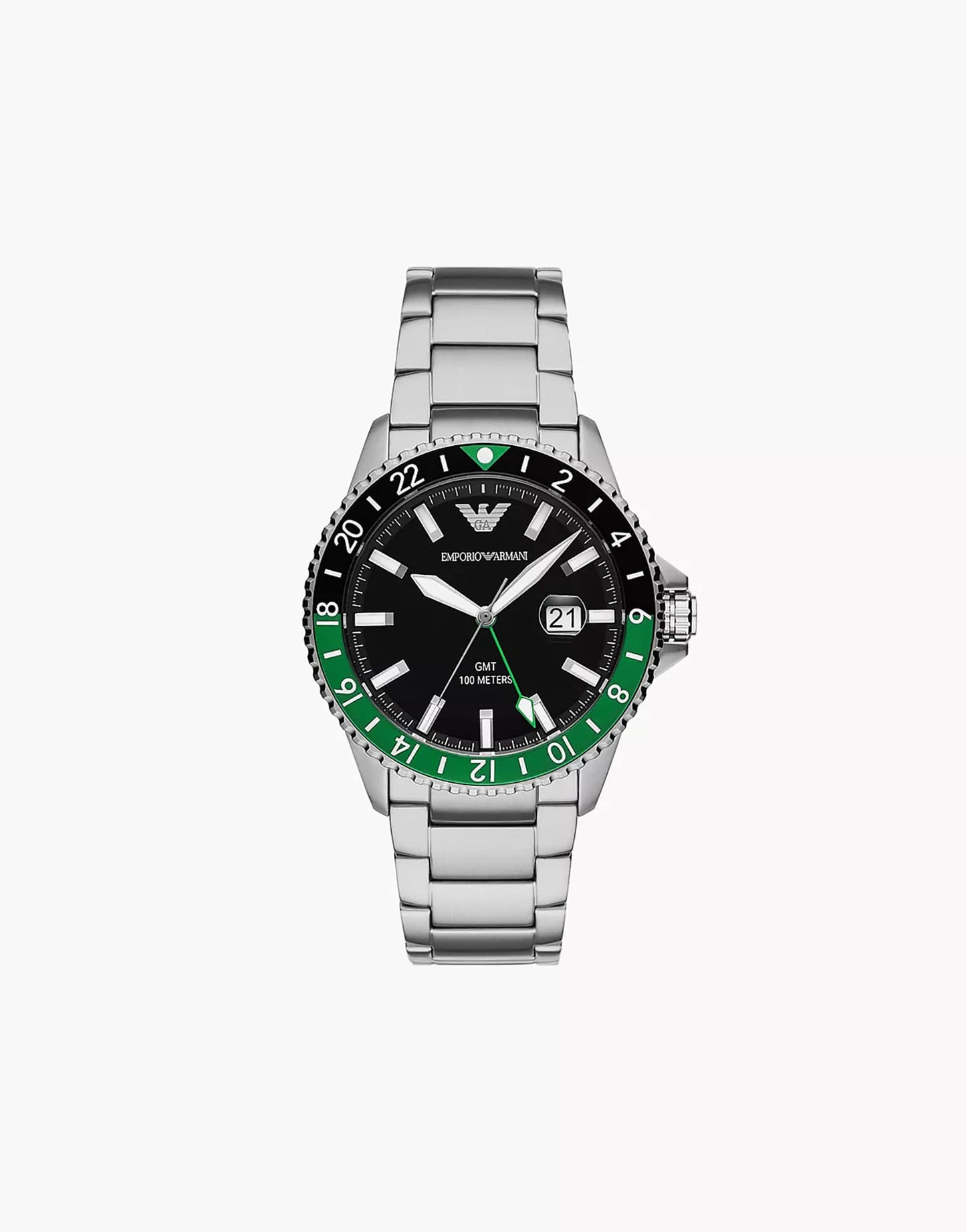 Men'S World Explorer Gmt Dual Time, Stainless Steel Watch, Ar11589