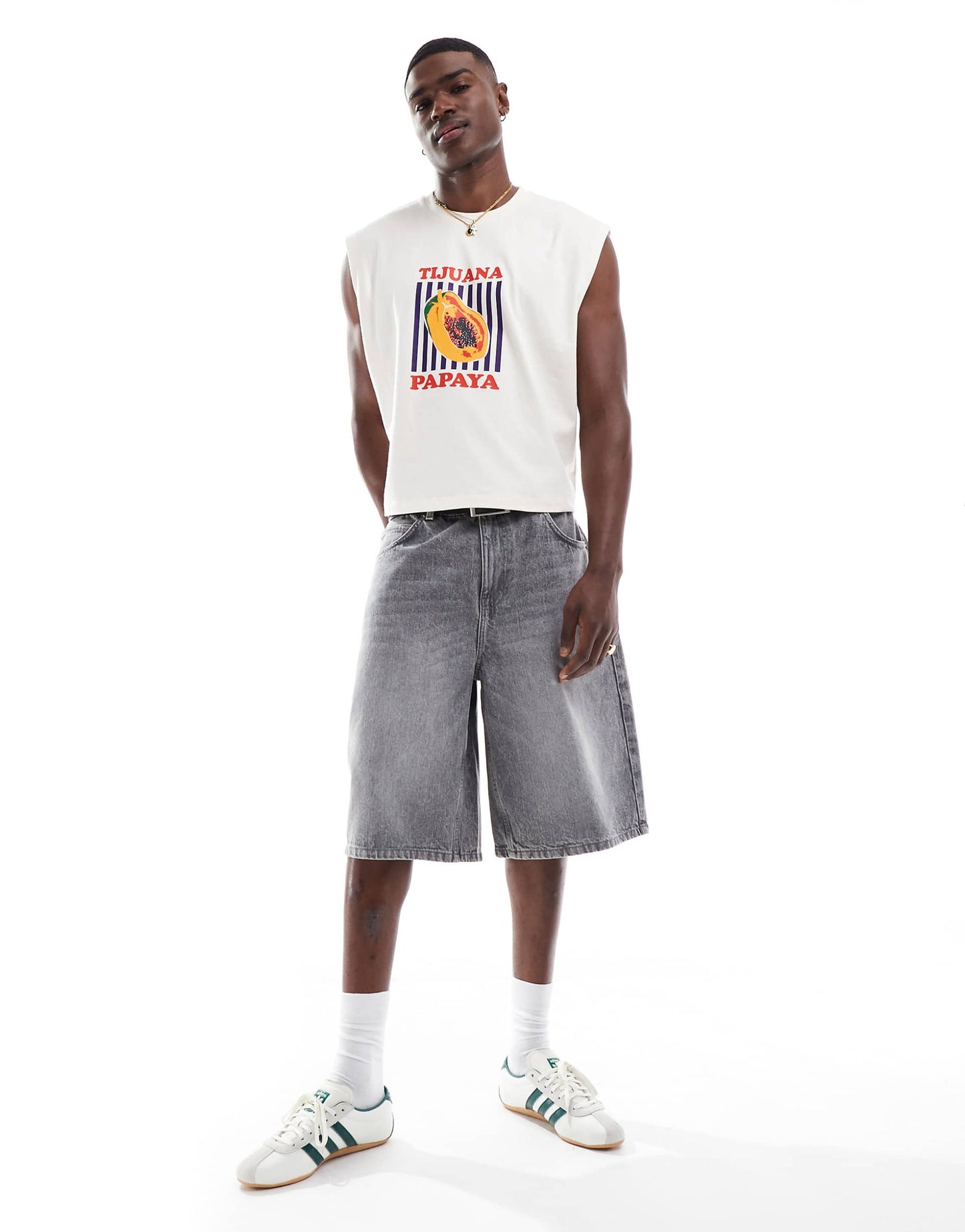 Boxy Oversized Tank With Fruit Graphic