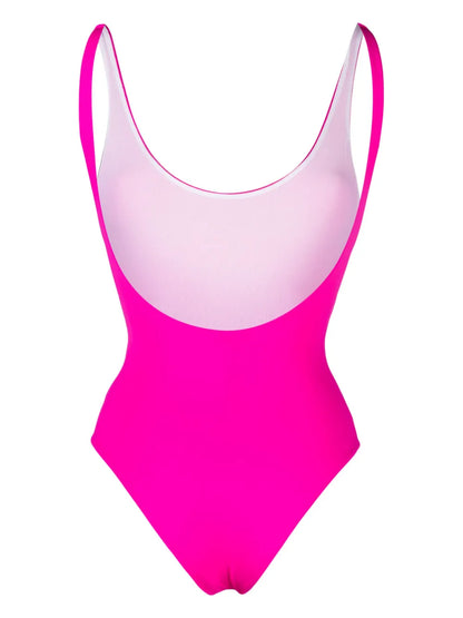 Icon-Print Open-Back Swimsuit