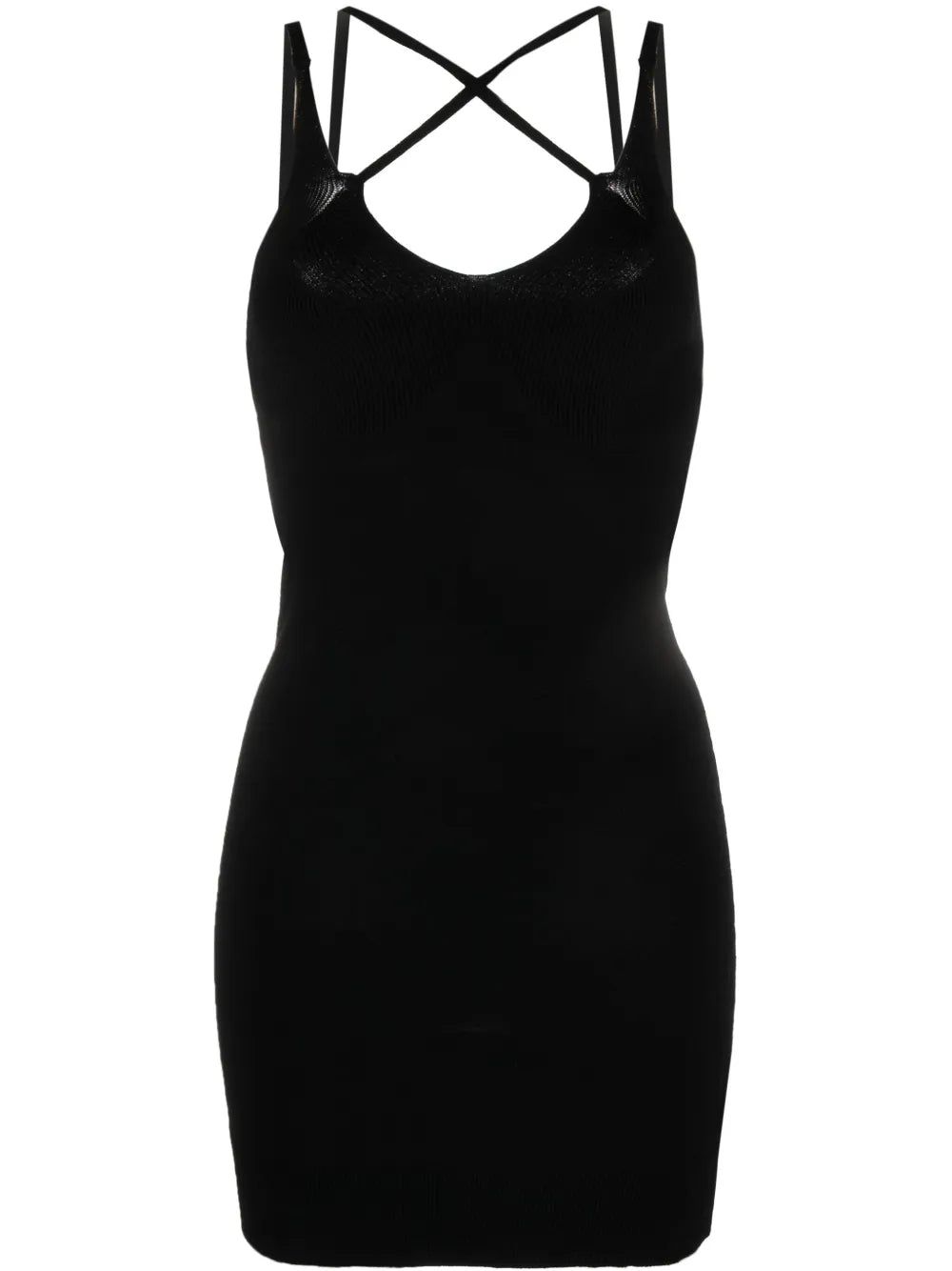 Crossover-Strap Knitted Minidress