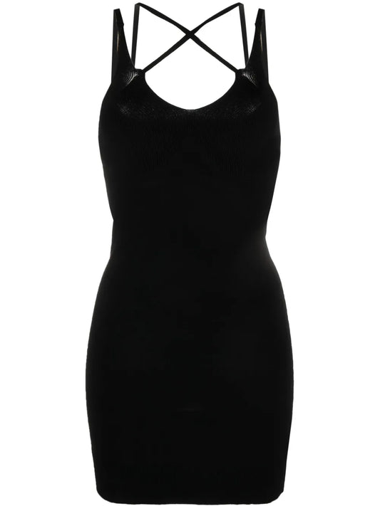 Crossover-Strap Knitted Minidress