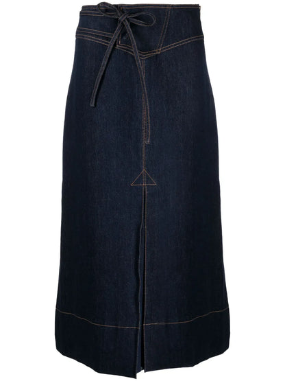 Boon Organic-Cotton Denim Midi Skirt