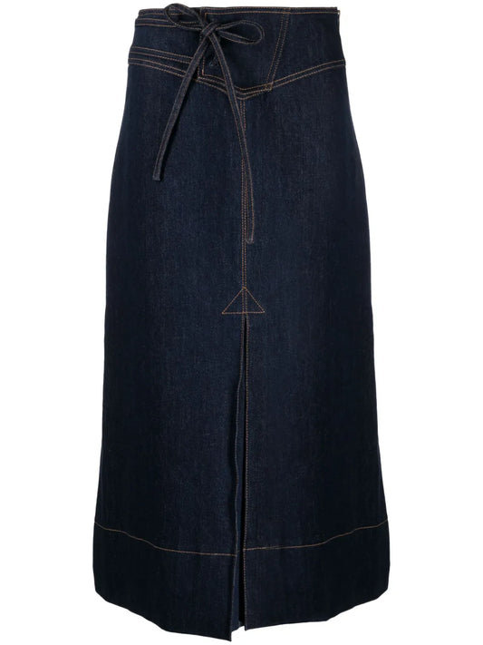 Boon Organic-Cotton Denim Midi Skirt