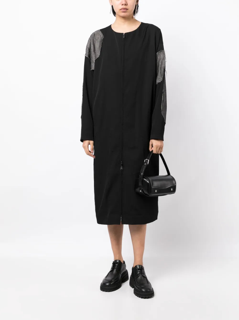 Zip-Up Wool Dress