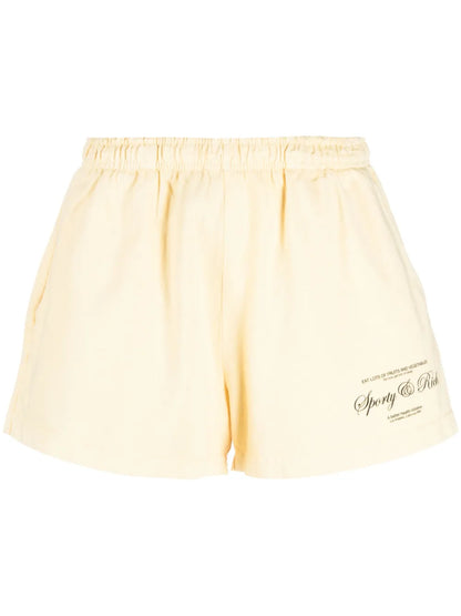 Logo-Print Cotton Mini Shorts