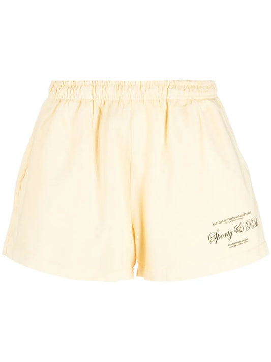 Logo-Print Cotton Mini Shorts