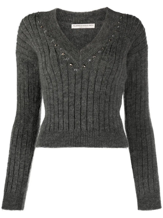 Crystal-Embellished Wool Jumper