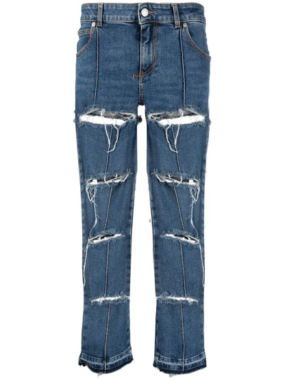 Distressed Cropped Jeans