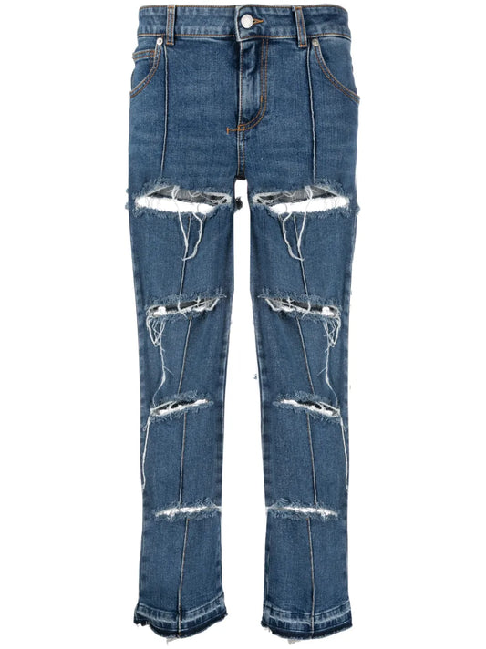 Distressed Cropped Jeans