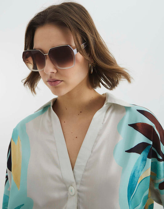 Metal Hexagon Sunglasses