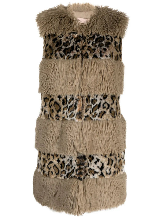 Animal-Print Faux-Fur Gilet
