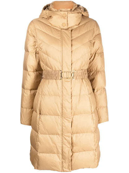 Hooded Belted Puffer Coat