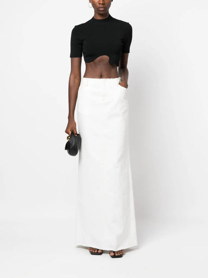 Maparadita Asymmetric Ribbed Top