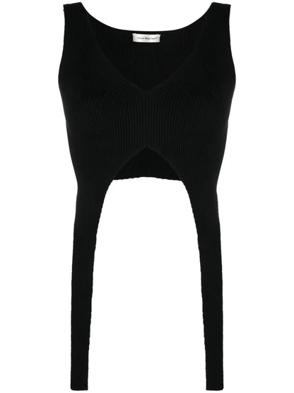 Asymmetric Knitted Cropped Top