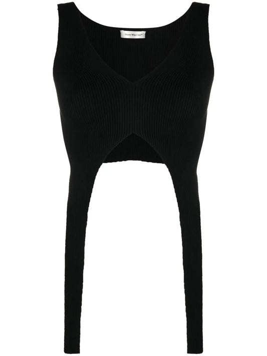 Asymmetric Knitted Cropped Top