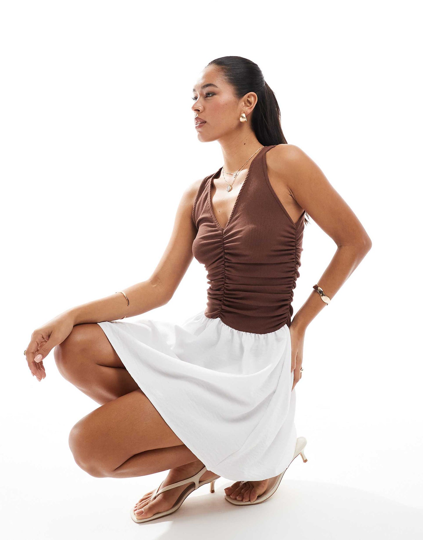 Plunge Hybrid Mini Dress