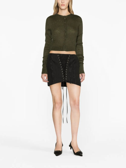 Lace-Up Mini Skirt