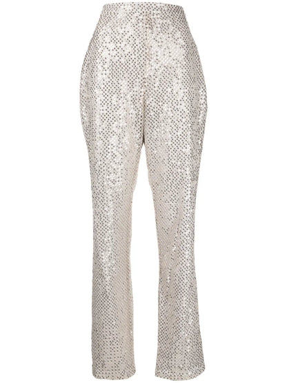 Sequin-Embellished Straight-Leg Trousers