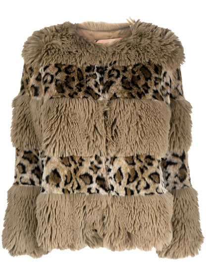 Animal-Print Faux-Fur Jacket