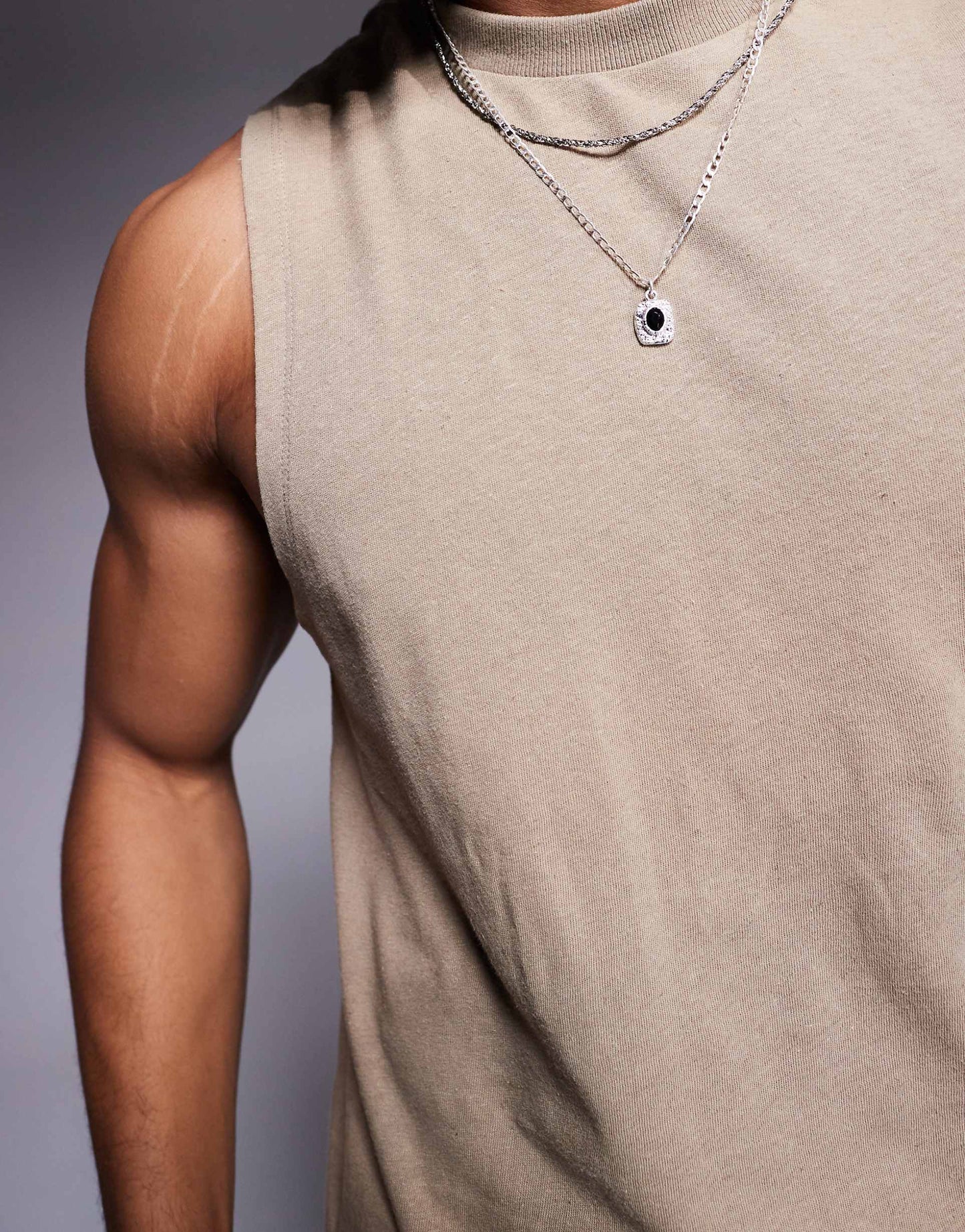 Crew Neck Boxy Linen Mix Tank