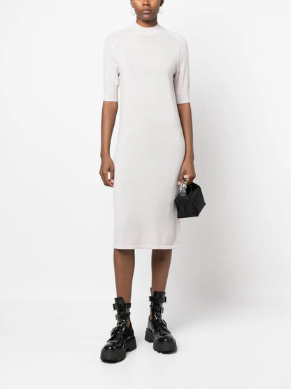 Ribbed-Knit Wool Midi Dress