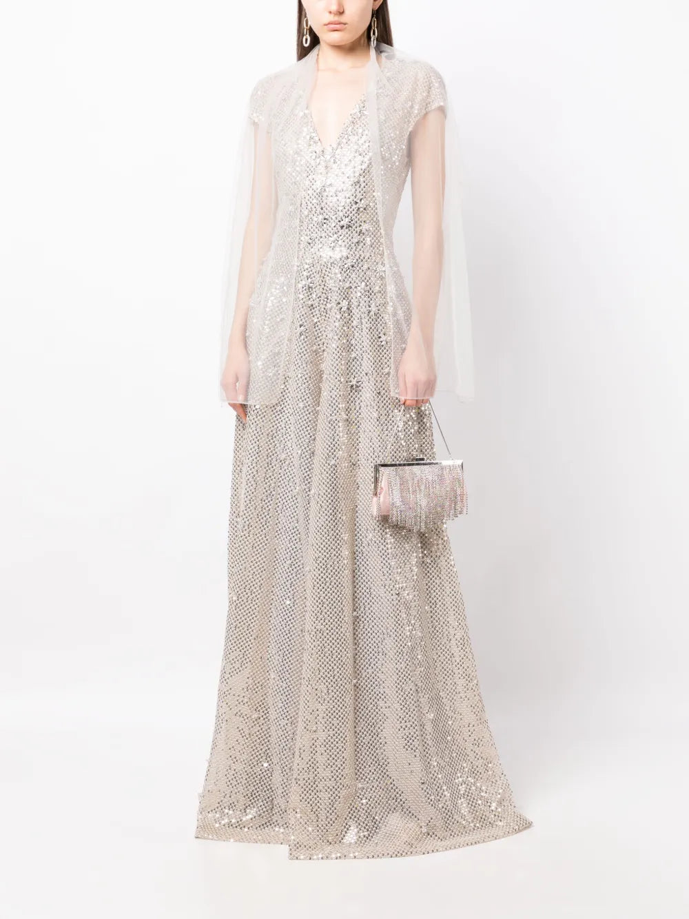 Floral-Detail Sequined Jumpsuit