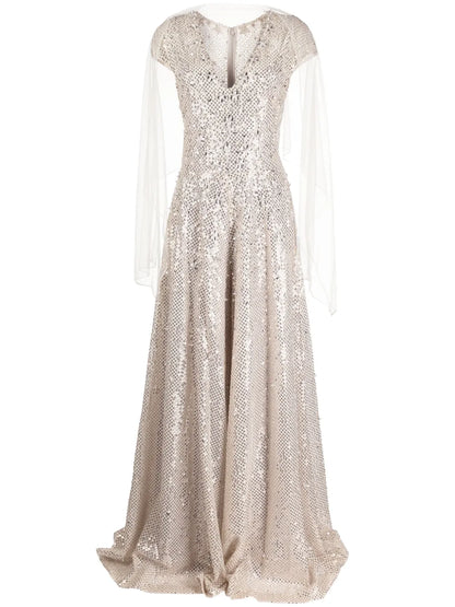 Floral-Detail Sequined Jumpsuit