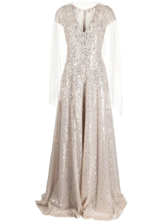 Floral-Detail Sequined Jumpsuit