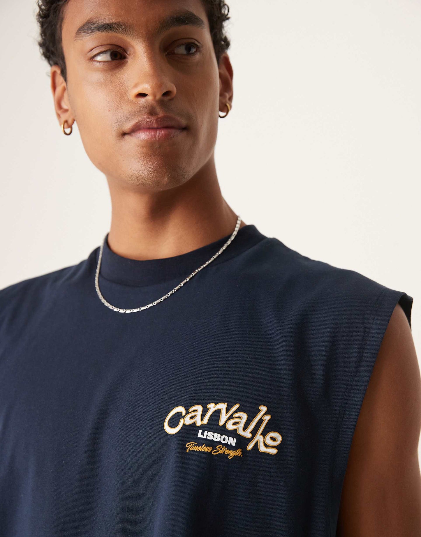 Oversized Tank With City Text Graphic