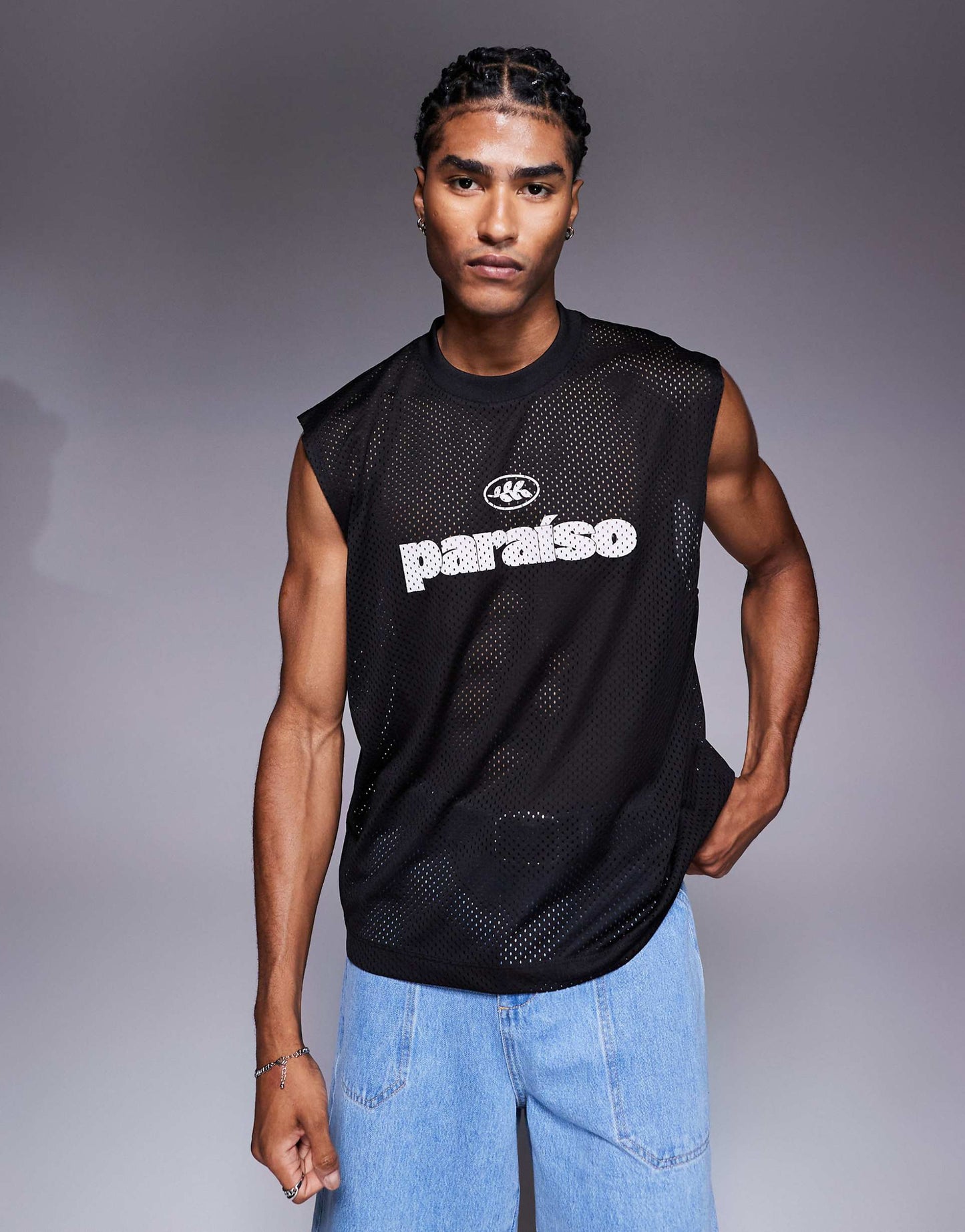 Oversized Tank With Text Graphic