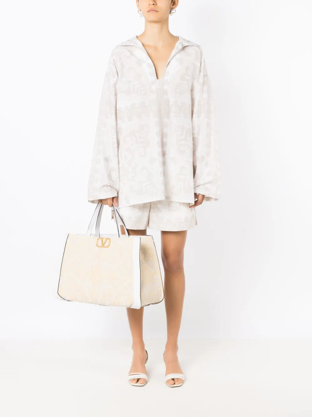 Geometric-Print Silk-Cotton Shirt