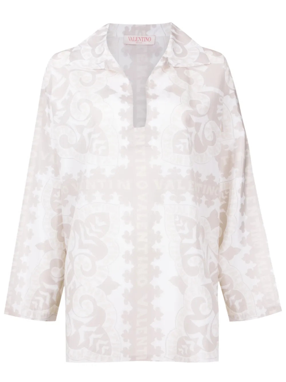 Geometric-Print Silk-Cotton Shirt