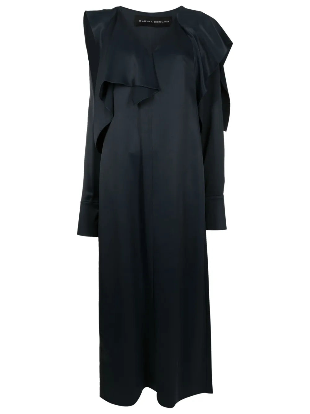 Slit-Sleeve Draped Maxi Dress