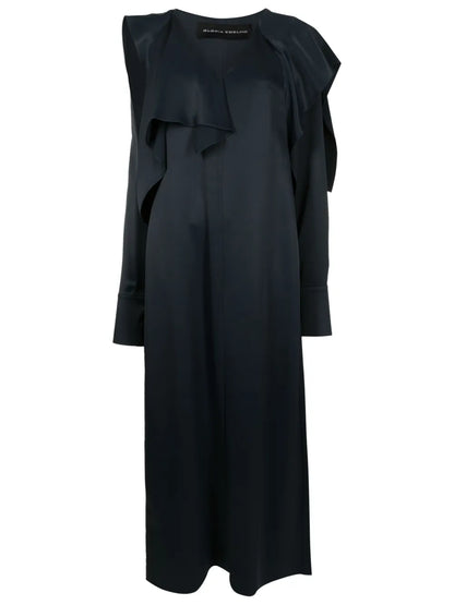 Slit-Sleeve Draped Maxi Dress
