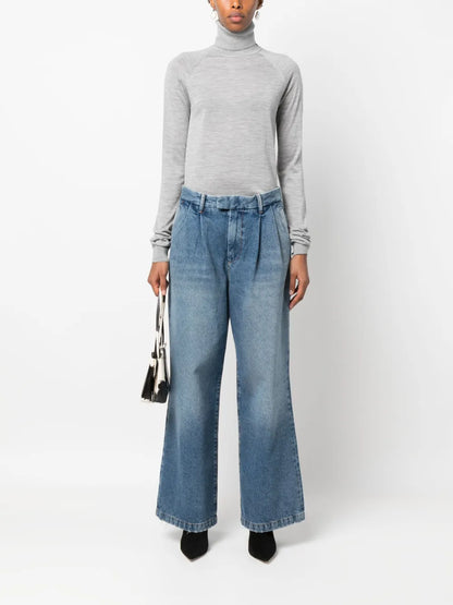 Mid-Rise Wide-Leg Jeans