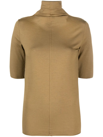 Roll-Neck Half-Sleeved T-Shirt