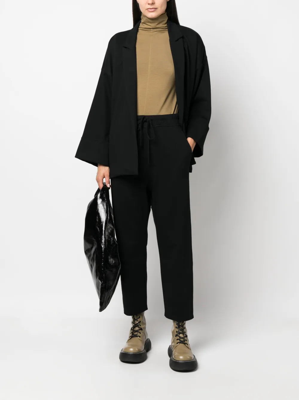 Roll-Neck Half-Sleeved T-Shirt