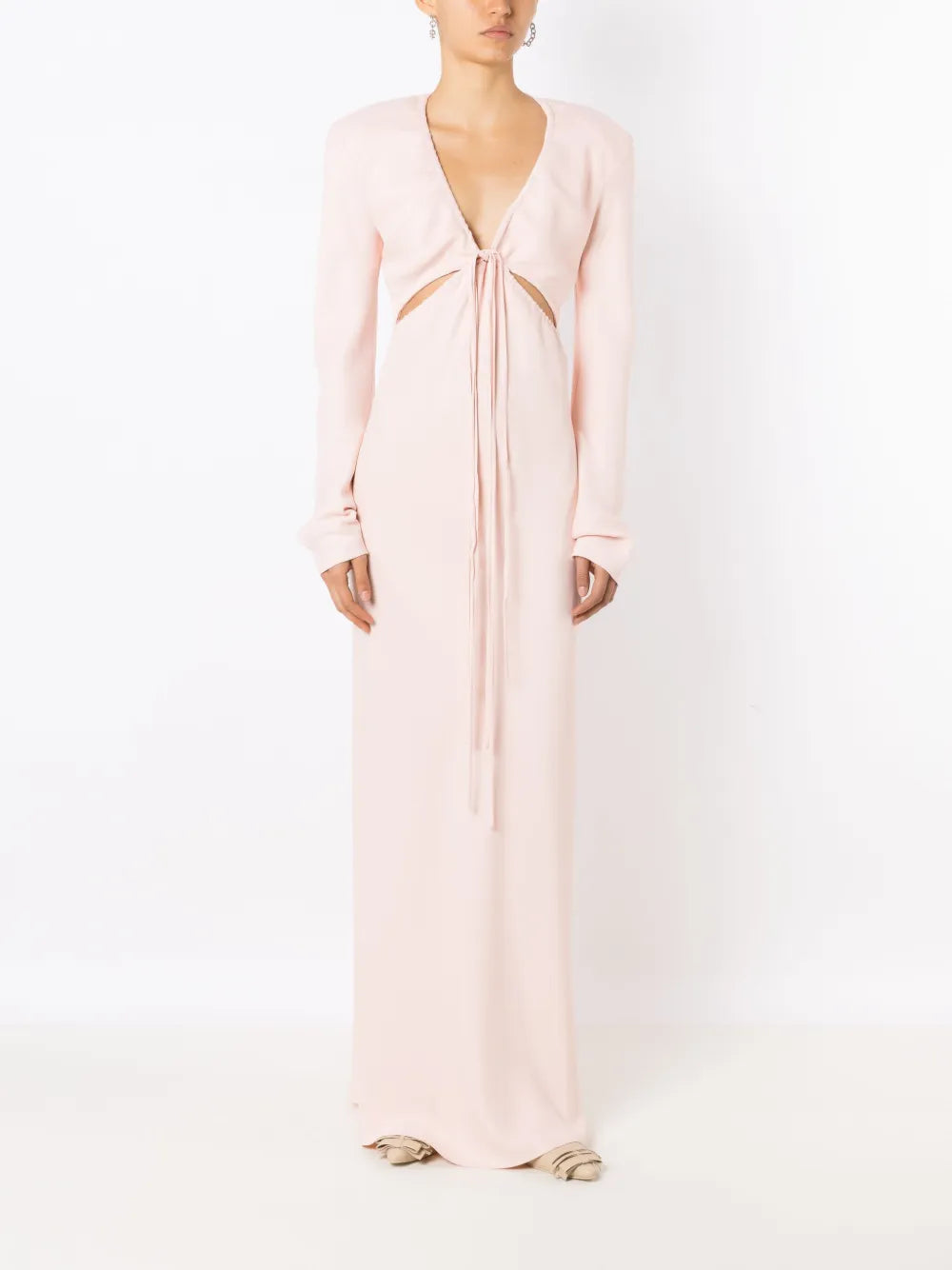 V-Neck Satin Maxi Dress
