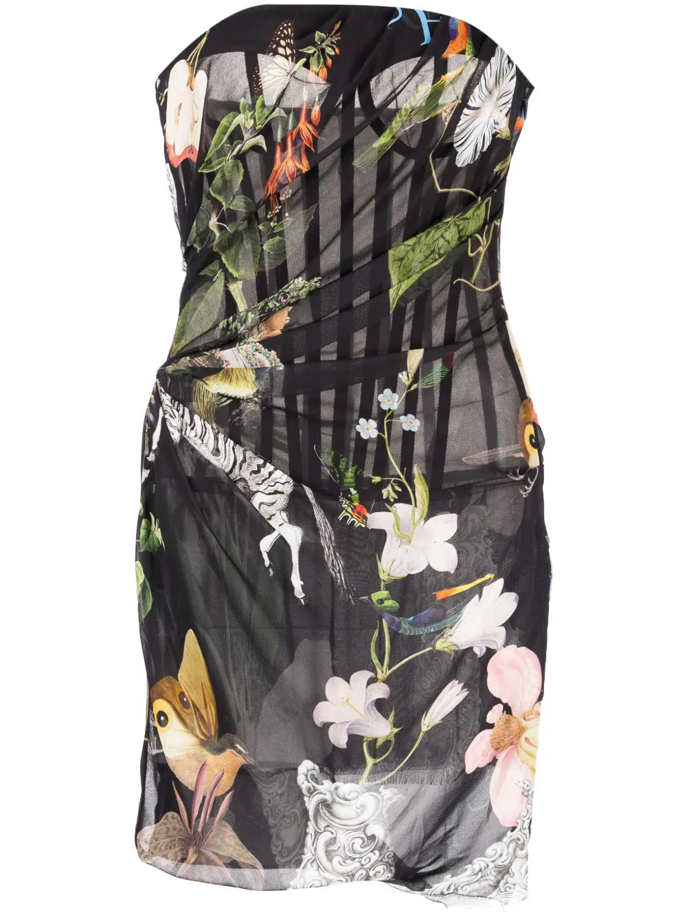 Strapless Draped Minidress