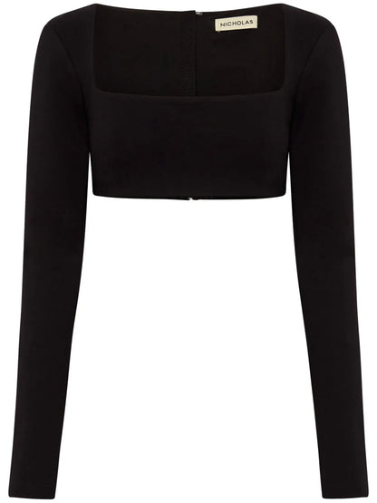 Garima Cropped Long-Sleeve Top