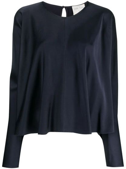 Panelled Satin-Finish Blouse