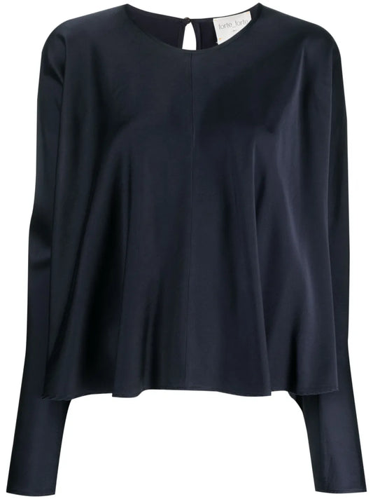 Panelled Satin-Finish Blouse