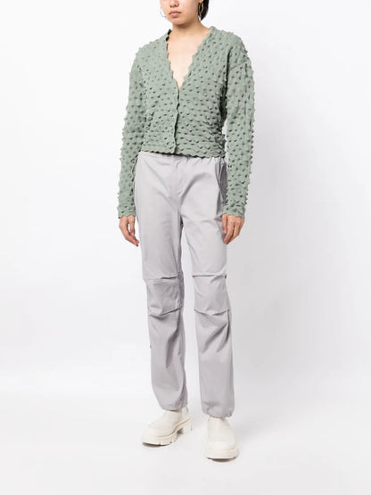 V-Neck Cropped Cardigan