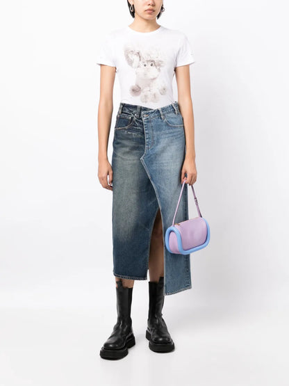 Asymmetric Denim Skirt